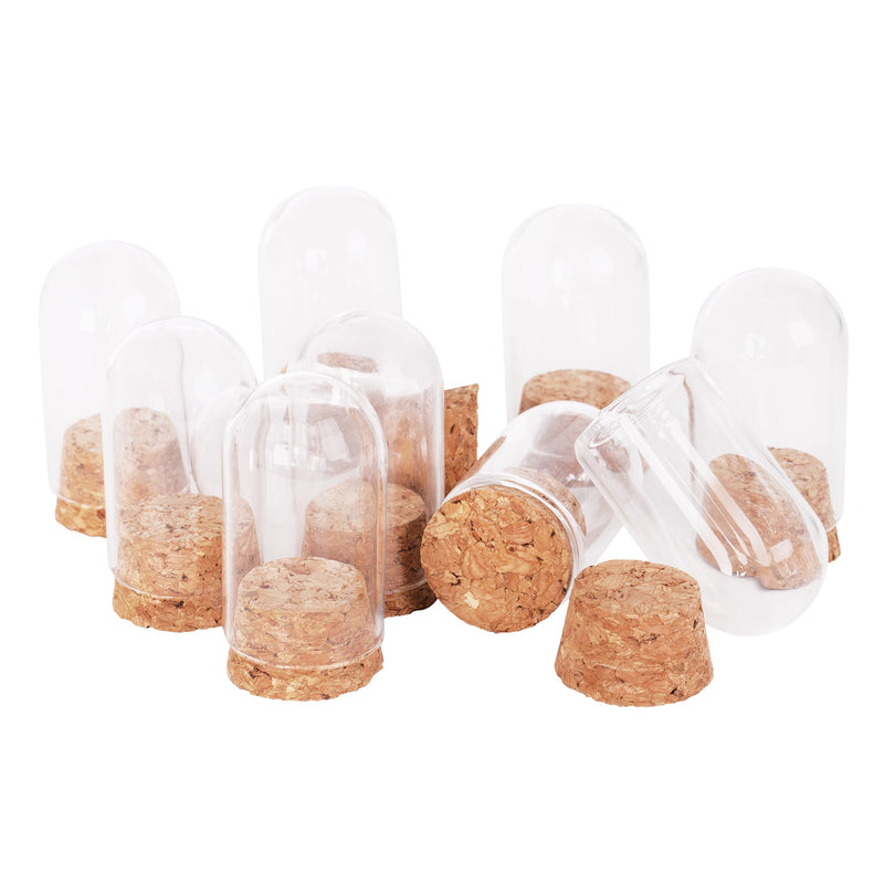 Zart Glass Mini Domes Pack of 10 Clear Glass with Natural Cork Base 50 x 30mm-1