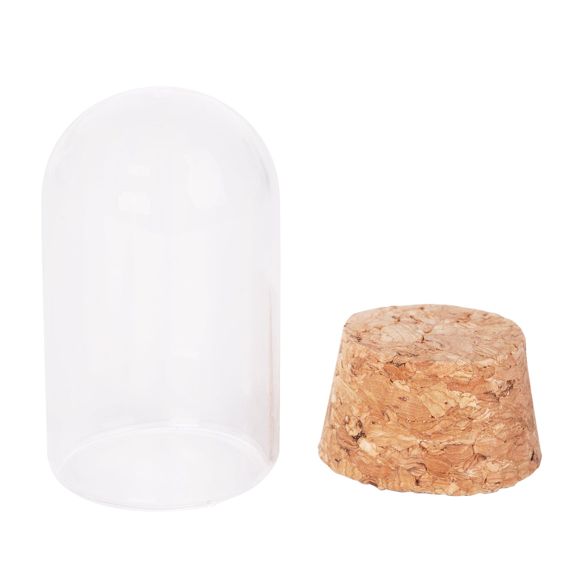 Zart Glass Mini Domes Pack of 10 Clear Glass with Natural Cork Base 50 x 30mm-2