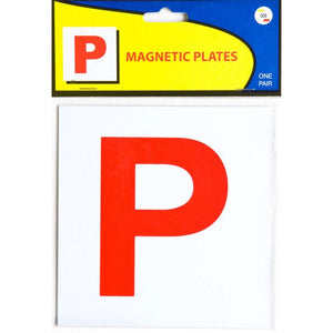 CO3 Magnetic Plates pack with a red P on a white plate at the front and a yellow and blue header card printed One Pair