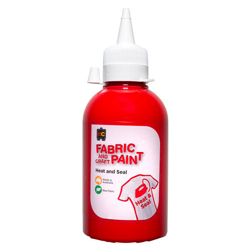 Educational Colours Fabric and Craft Paint 250ml Red