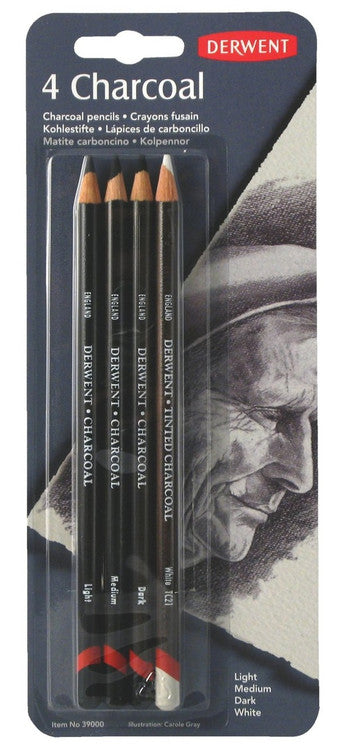 Derwent Charcoal Pencils Pack of 4 Box of 6