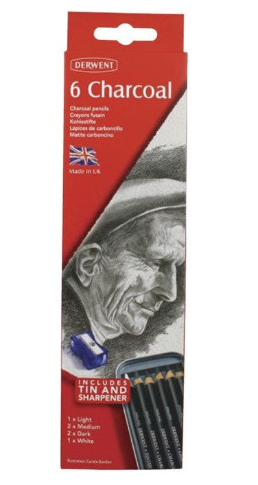 Derwent Charcoal Pencils Tin of 6