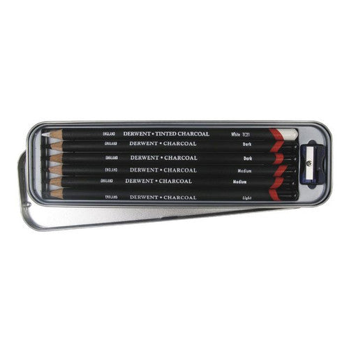 Derwent Charcoal Pencils Tin of 6