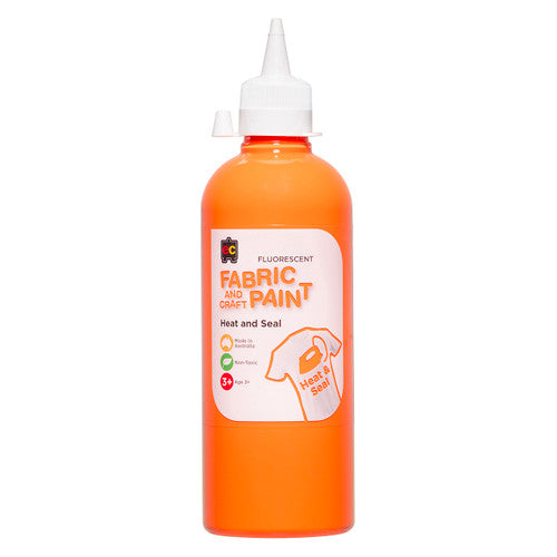 Educational Colours Fluorescent Fabric and Craft Paint 500ml Orange