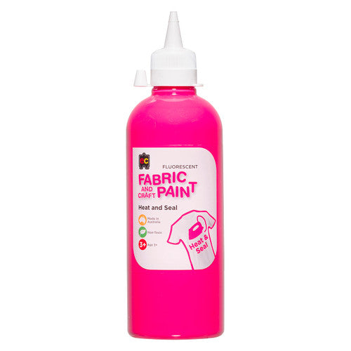 Educational Colours Fluorescent Fabric and Craft Paint 500ml Pink