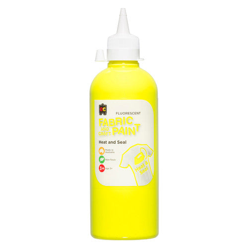 Educational Colours Fluorescent Fabric and Craft Paint 500ml Yellow