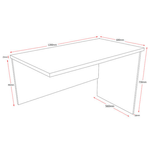 Rapidline Rapid Worker Open Slab End Workstation Return 1200 x 600 x 730mm Beech / Ironstone