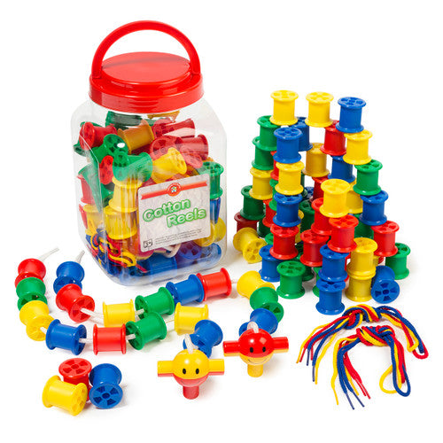 Learning Can Be Fun Cotton Reels Jar of 80