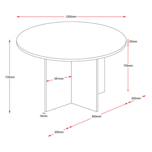 Rapidline Rapid Worker Round Meeting Table 1200mm Diameter Beech / Ironstone