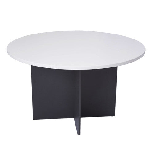 Rapidline Rapid Worker Round Meeting Table 900mm Diameter Natural White / Ironstone