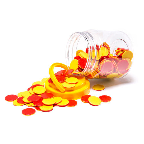 Learning Can Be Fun Counters Red and Yellow Jar of 200