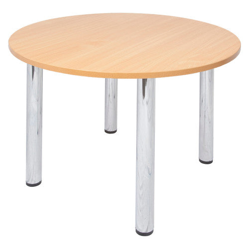 Rapidline Chrome 4 Leg Round Table 900 x 730mm Beech