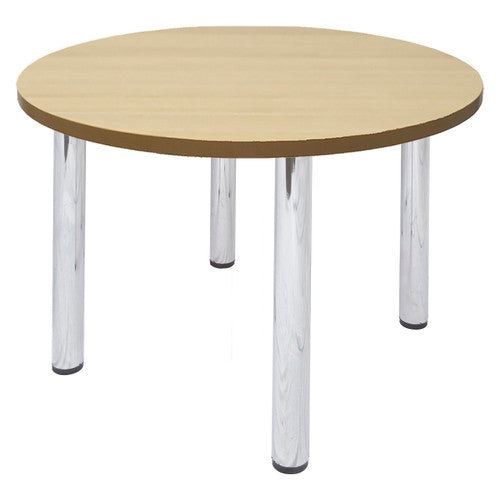 Rapidline Chrome 4 Leg Round Table 900 x 730mm Natural Oak
