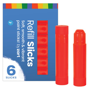 Zart Slicks Paint Sticks Red Refill Pack of 6 Twistable Washable