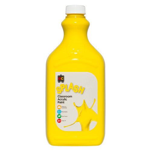 Educational Colours Splash Classroom Acrylic Paint 2L Sunshine (Yellow)
