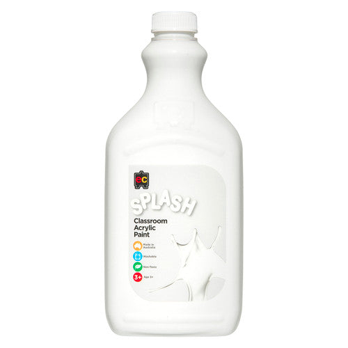Educational Colours Splash Classroom Acrylic Paint 2L Snowball (White)