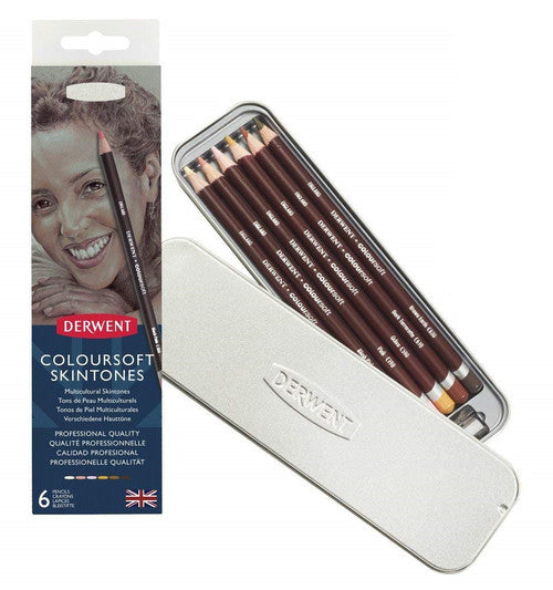 Derwent Coloursoft Skintones Tin of 6 Box of 6
