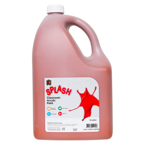 Educational Colours Splash Classroom Acrylic Paint 5L Choc Fudge (Brown)