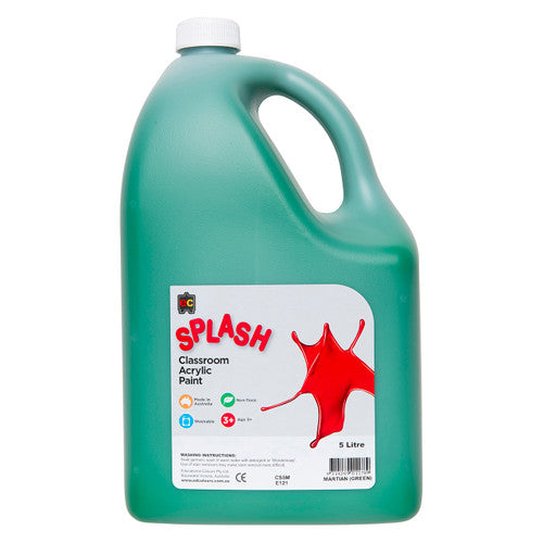 Educational Colours Splash Classroom Acrylic Paint 5L Martian (Green)
