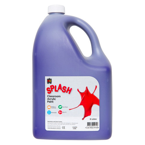 Educational Colours Splash Classroom Acrylic Paint 5L Purple Blast (Purple)