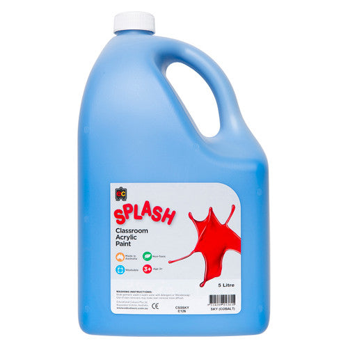 Educational Colours Splash Classroom Acrylic Paint 5L Sky (Cobalt)