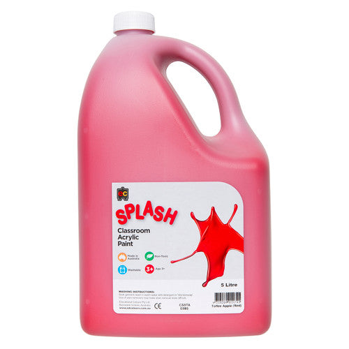 Educational Colours Splash Classroom Acrylic Paint 5L Toffee Apple (Red)