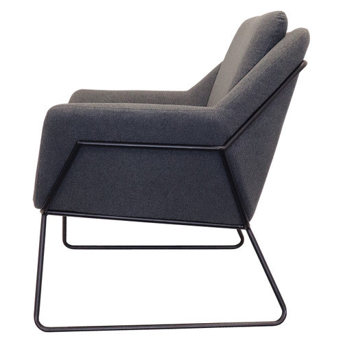 Rapidline Cardinal Single Seater Arm Chair Charcoal Ash