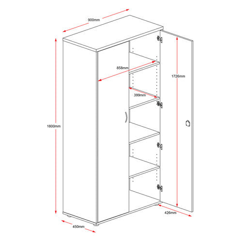 Rapidline Rapid Worker Lockable Full Door Cupboard Natural White / Ironstone