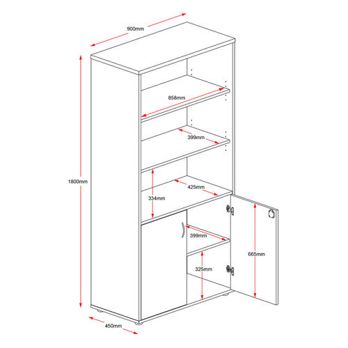 Rapidline Rapid Worker Lockable Half Door Wall Unit Beech / Ironstone