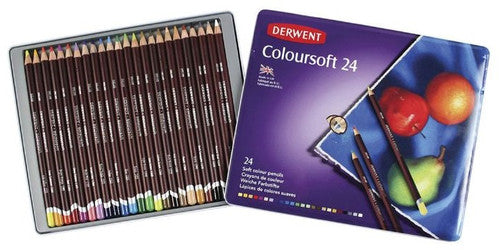 Derwent Coloursoft Pencil Assorted Tin of 24 Box of 3