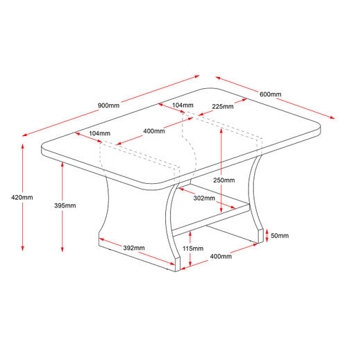 Rapidline Rapid Worker Slab End Coffee Table 900 x 600mm Beech / Ironstone