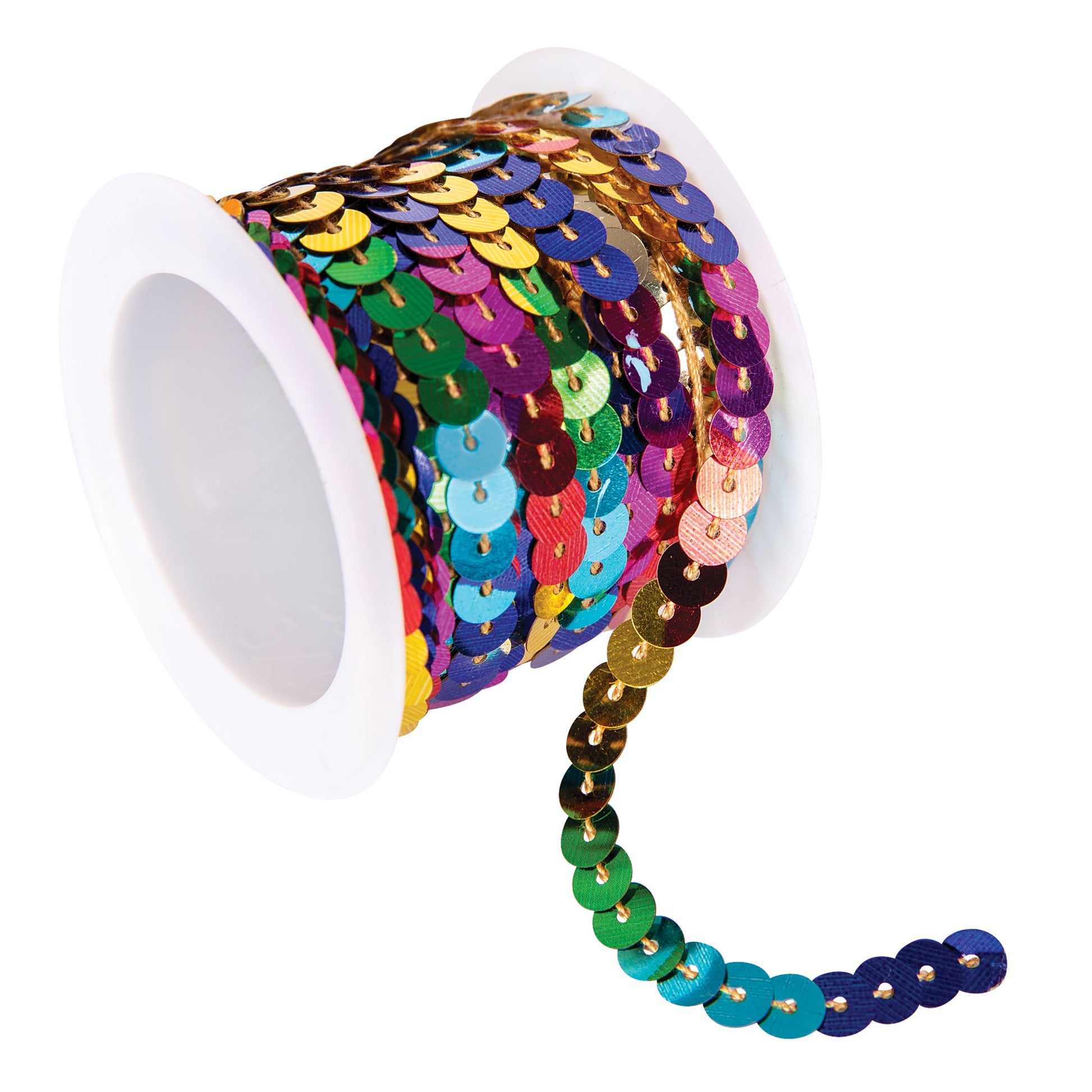 Zart Rainbow Sequin String 5mm x 5 Metres Stitched Metallic Trim-1