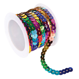 Zart Rainbow Sequin String 5mm x 5 Metres Stitched Metallic Trim