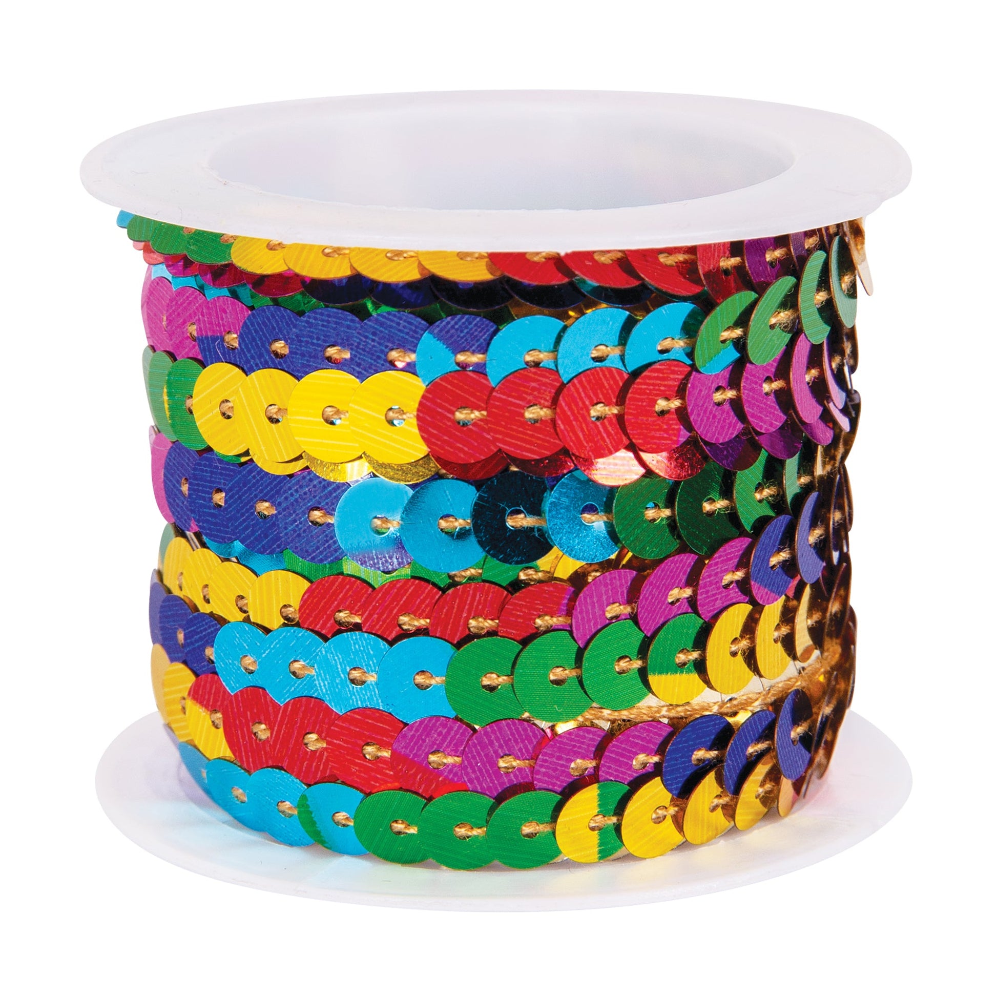 Zart Rainbow Sequin String 5mm x 5 Metres Stitched Metallic Trim-2