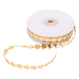 Zart Metallic Star Trim Gold 5 Metres Chain of Metallic Stars