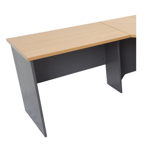 Rapidline Corner Workstation Desk Return 1200 x 600 x 730mm Beech / Ironstone