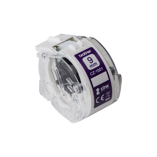 Brother CZ1001 Label Roll Tape Cassette 9mm x 5m White