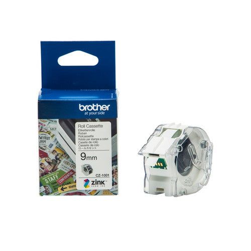 Brother CZ1001 Label Roll Tape Cassette 9mm x 5m White