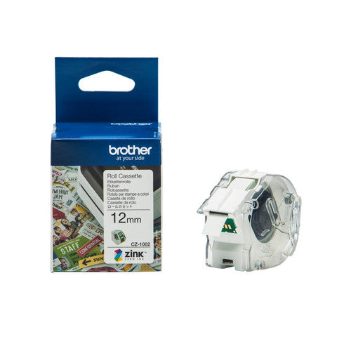 Brother CZ1002 Label Roll Tape Cassette 12mm x 5m White
