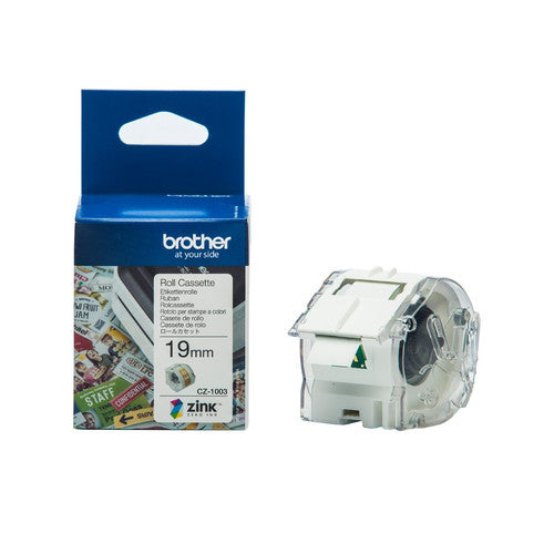 Brother CZ1003 Label Roll Tape Cassette 19mm x 5m White
