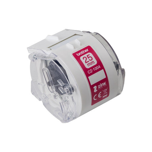 Brother CZ1004 Label Roll Tape Cassette 25mm x 5m White