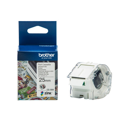 Brother CZ1004 Label Roll Tape Cassette 25mm x 5m White