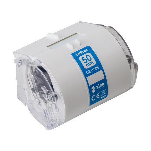 Brother CZ1005 Label Roll Tape Cassette 50mm x 5m White