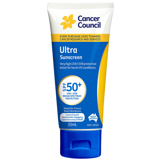 Cancer Council SPF50+ Ultra Sunscreen Tube 35mL compact personal sunscreen tube