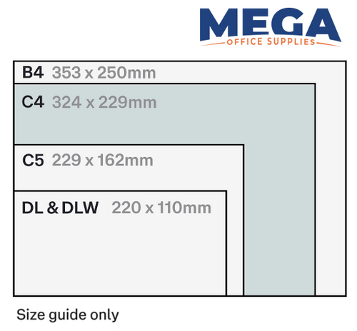 Box of 250 Candida C4 100gsm white envelopes for A4 document mailing