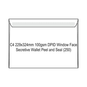 Candida C4 Envelopes DPID Window Face Secretive Wallet Peel and Seal 229 x 324mm Box of 250 - image 1