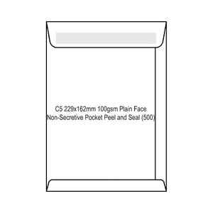 Candida C5 peel and seal envelopes 229x162mm white plain face box of 500
