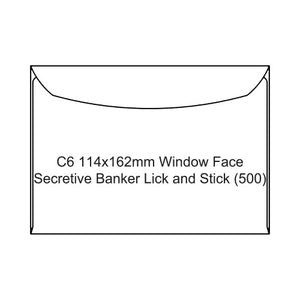 Candida C6 white window envelopes 114x162mm box of 500 front view
