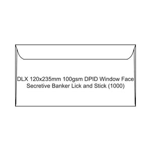 Candida DLX 120x235mm 100gsm white secretive banker envelope with DPID window face