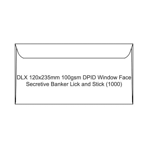 Candida DLX 120x235mm 100gsm white secretive banker envelope with DPID window face